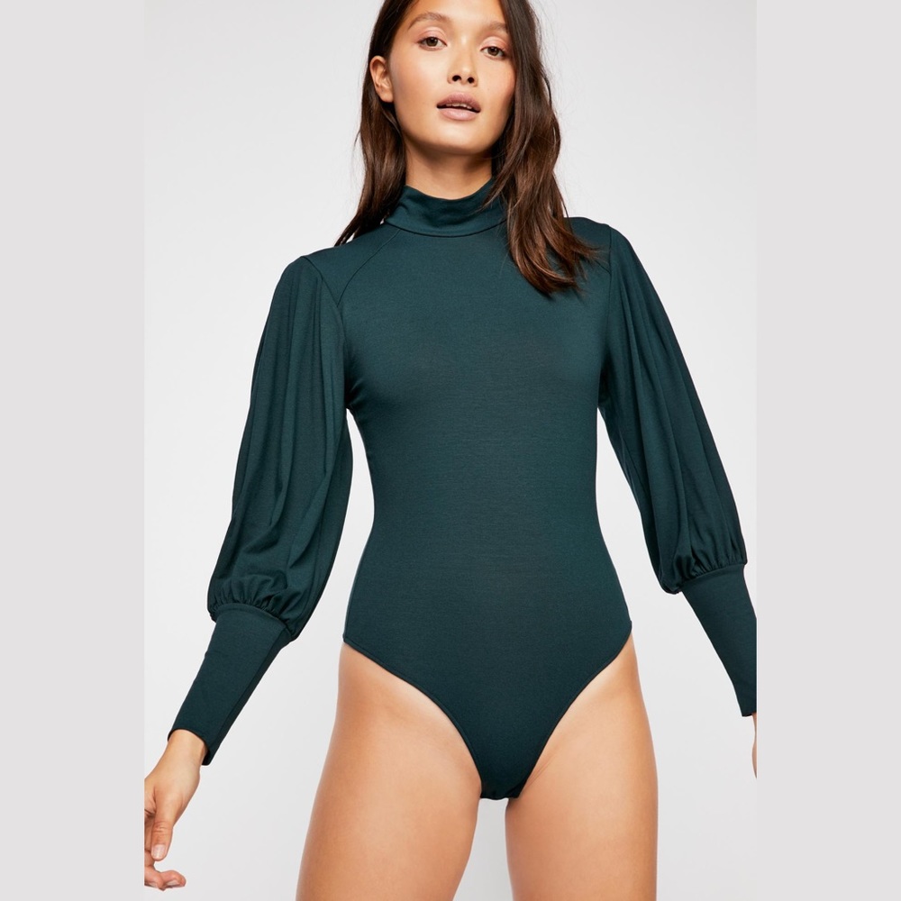 Free People So Fine Pleat Sleeve Bodysuit